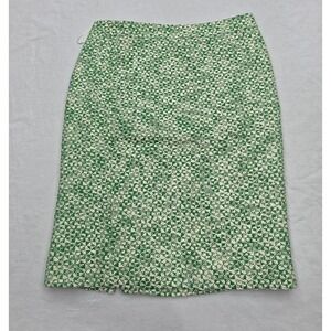 J Crew No. 2 Pencil Skirt Green And White Size 8